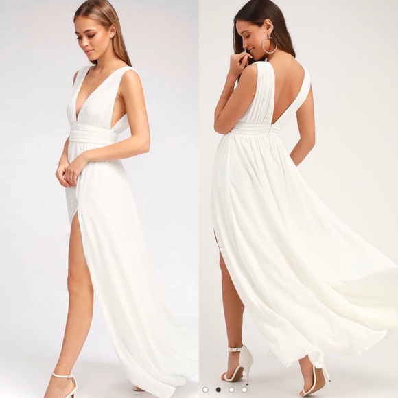 heavenly hues white maxi dress